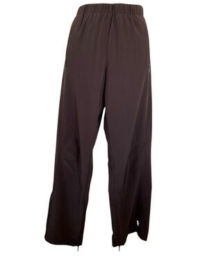 LUCY Cropped straight leg brown pants, pull-on, zip front pockets & ankles. S